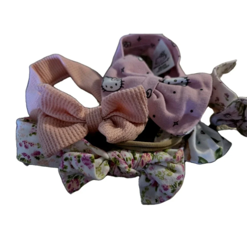 Lot of 5 Baby girl head bands. Floral. Kello kitty